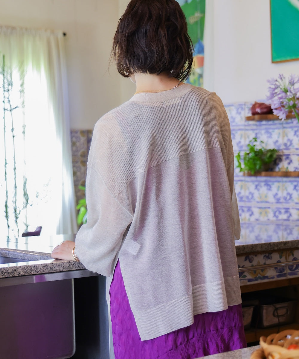 強撚ラメスリットトッパー