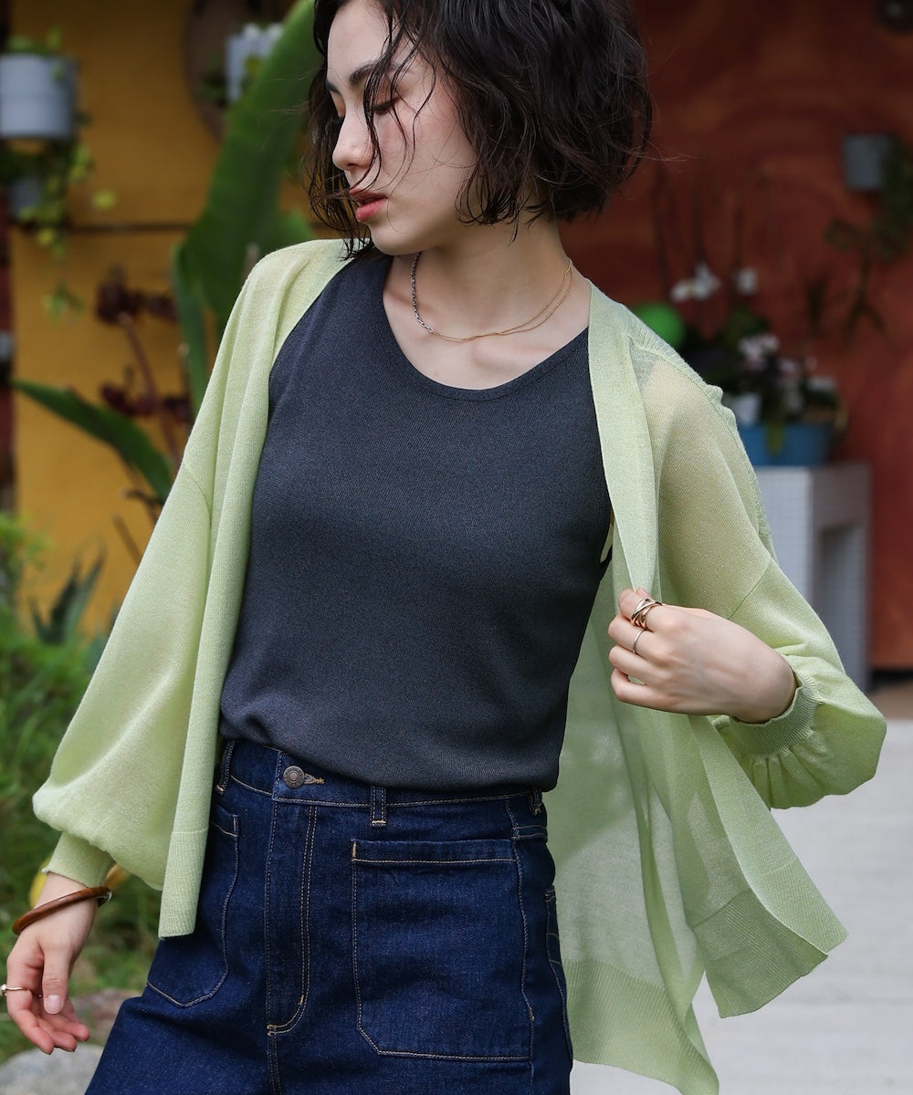 強撚ラメスリットトッパー