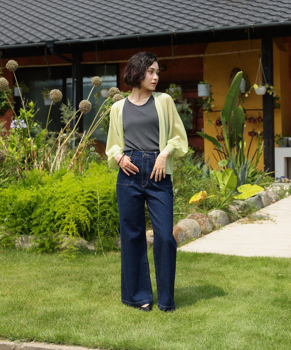 強撚ラメスリットトッパー