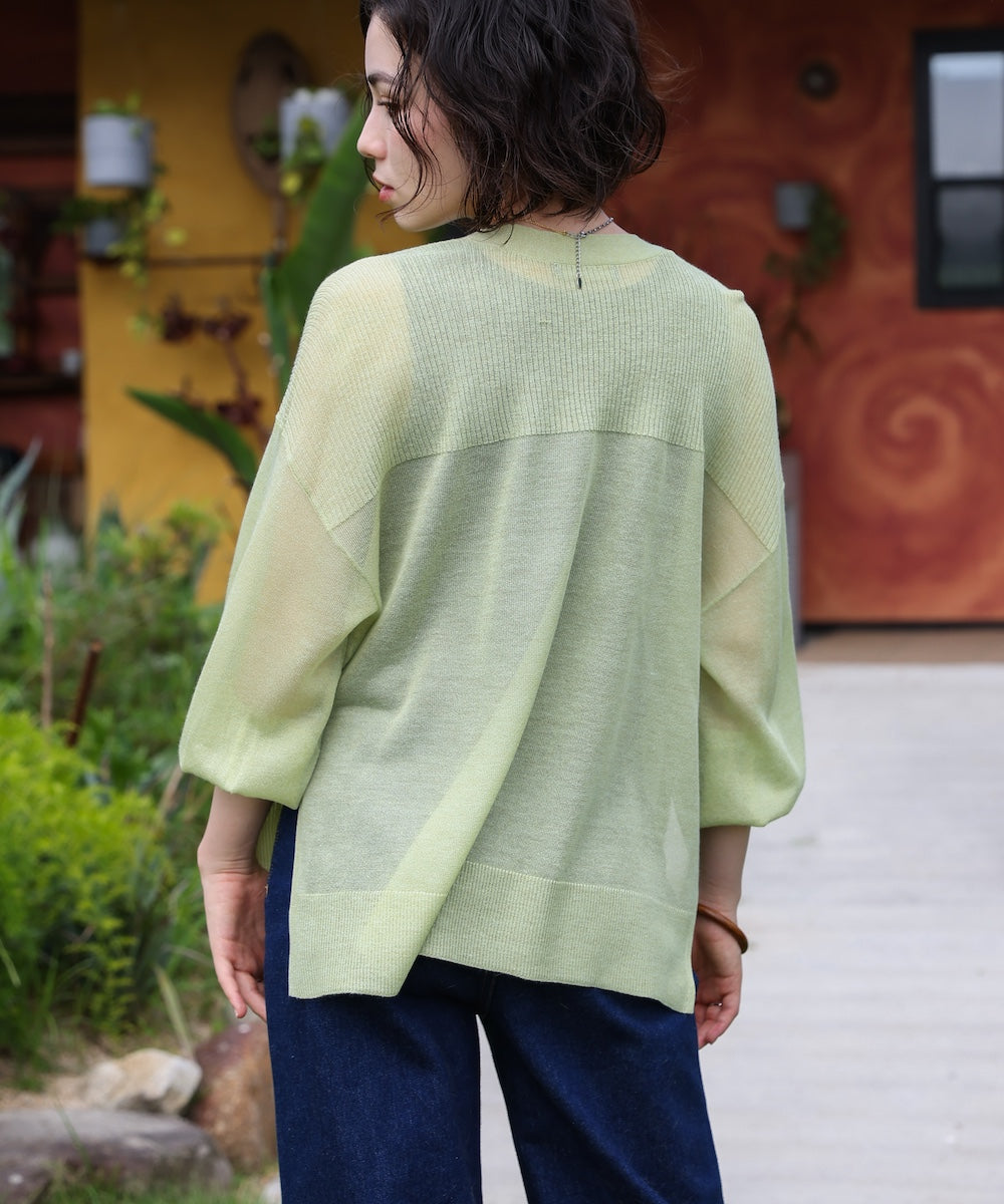 強撚ラメスリットトッパー