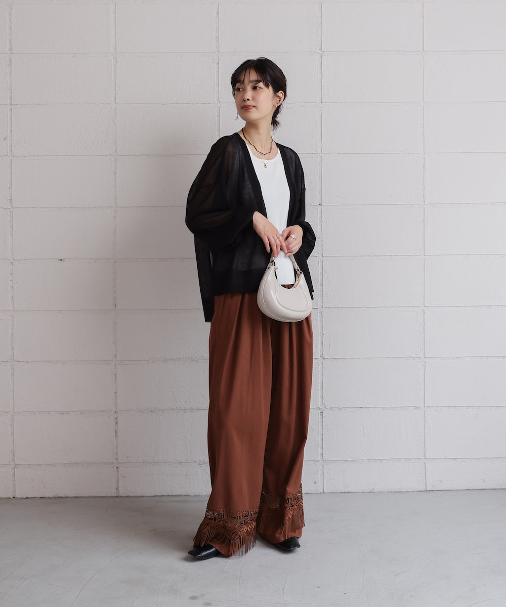 強撚ラメスリットトッパー