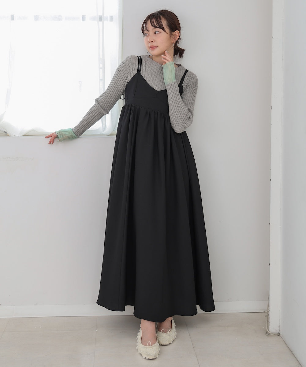 【選べるネック】シアー使いリブニットトップス