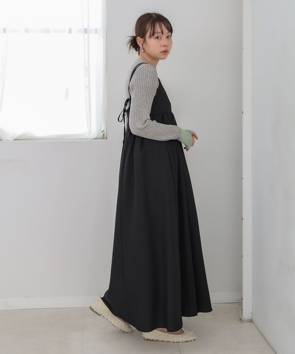 【選べるネック】シアー使いリブニットトップス