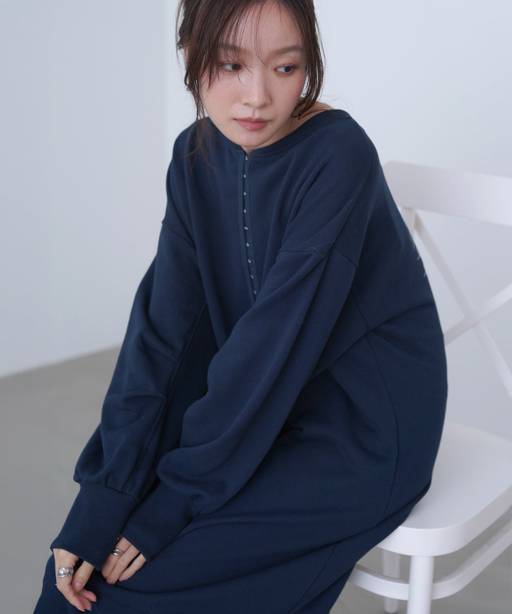 前後2WAYホックプリントマーメイドスウェットワンピース