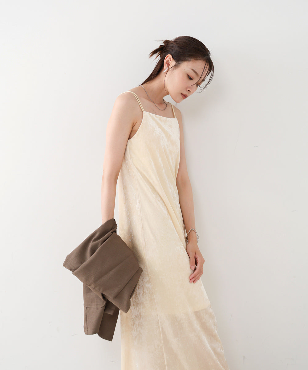 【S・Mサイズ展開】シアーベロアカップ付きキャミワンピース