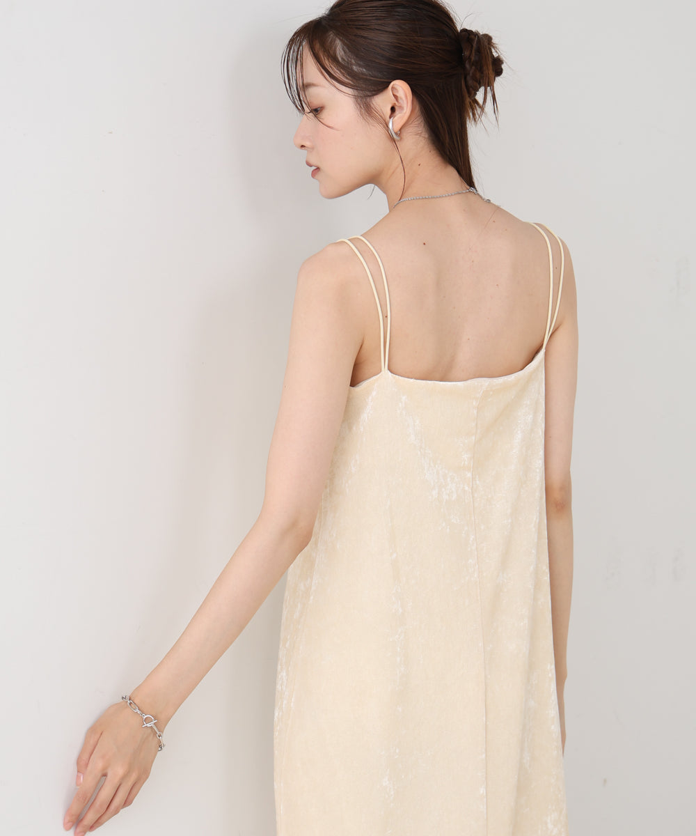 【S・Mサイズ展開】シアーベロアカップ付きキャミワンピース