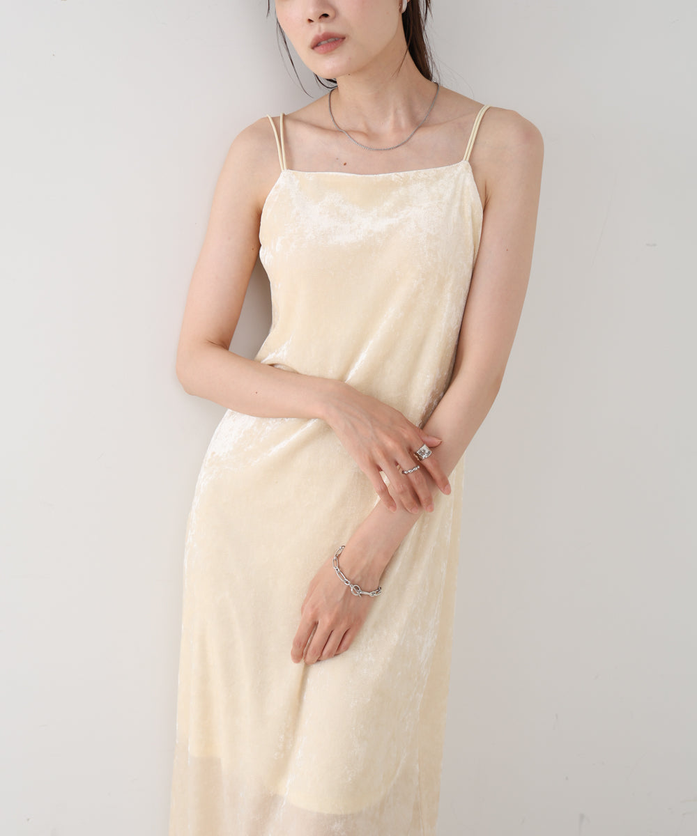 【S・Mサイズ展開】シアーベロアカップ付きキャミワンピース