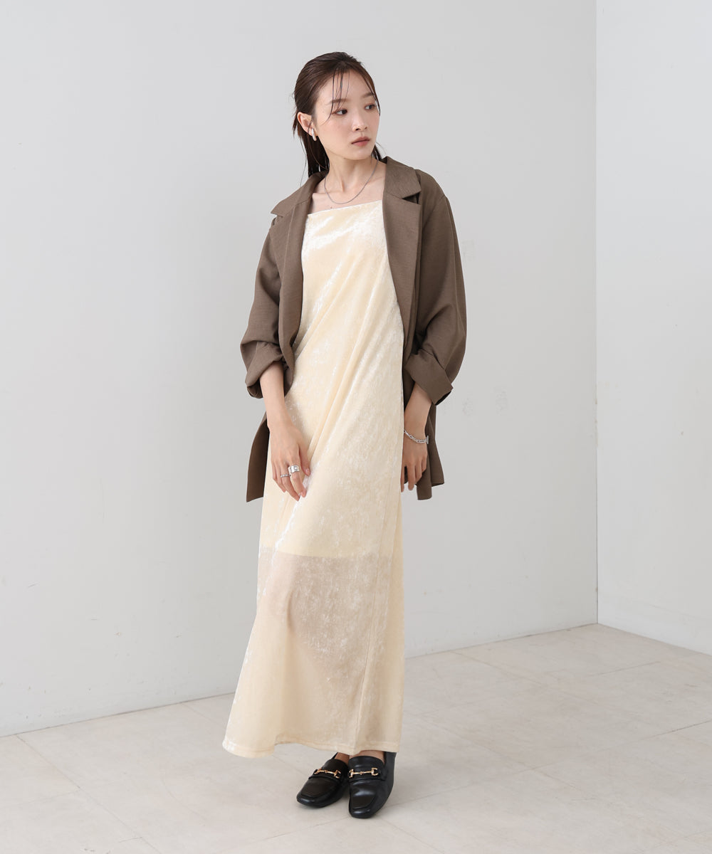 【S・Mサイズ展開】シアーベロアカップ付きキャミワンピース