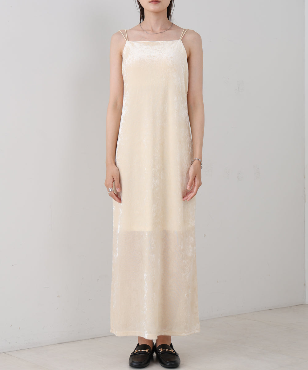 【S・Mサイズ展開】シアーベロアカップ付きキャミワンピース