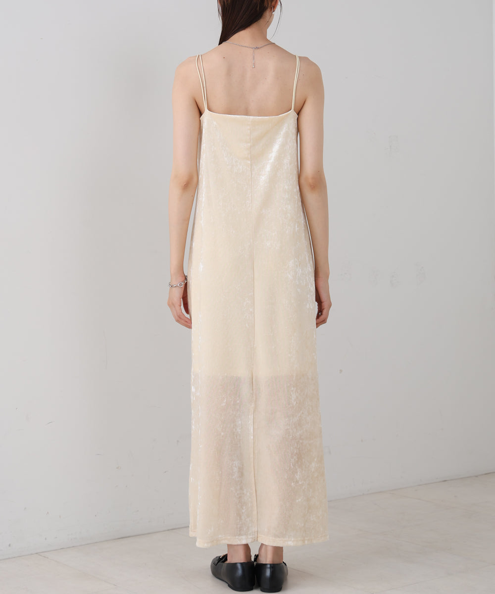 【S・Mサイズ展開】シアーベロアカップ付きキャミワンピース