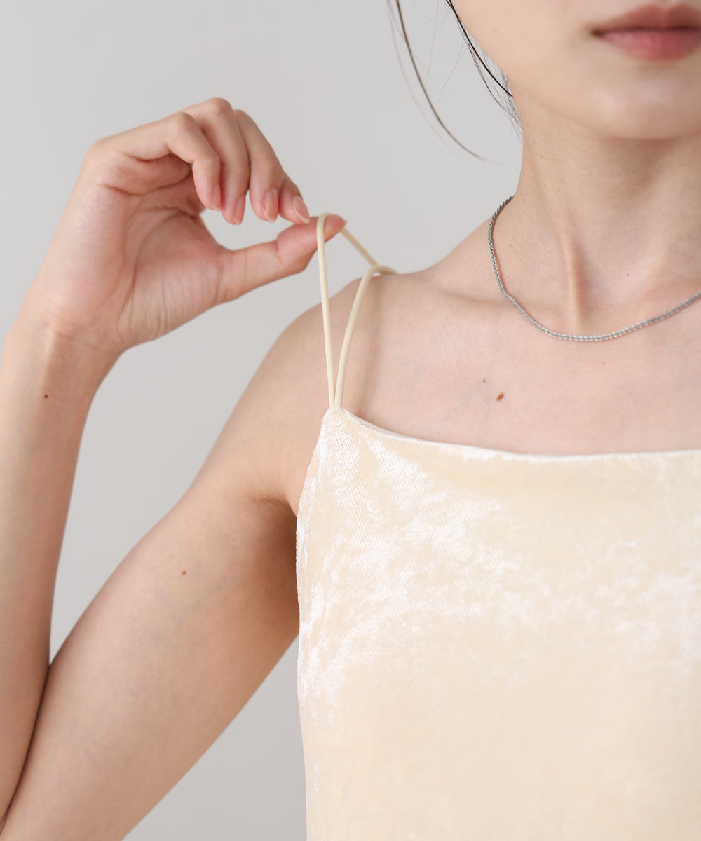 【S・Mサイズ展開】シアーベロアカップ付きキャミワンピース