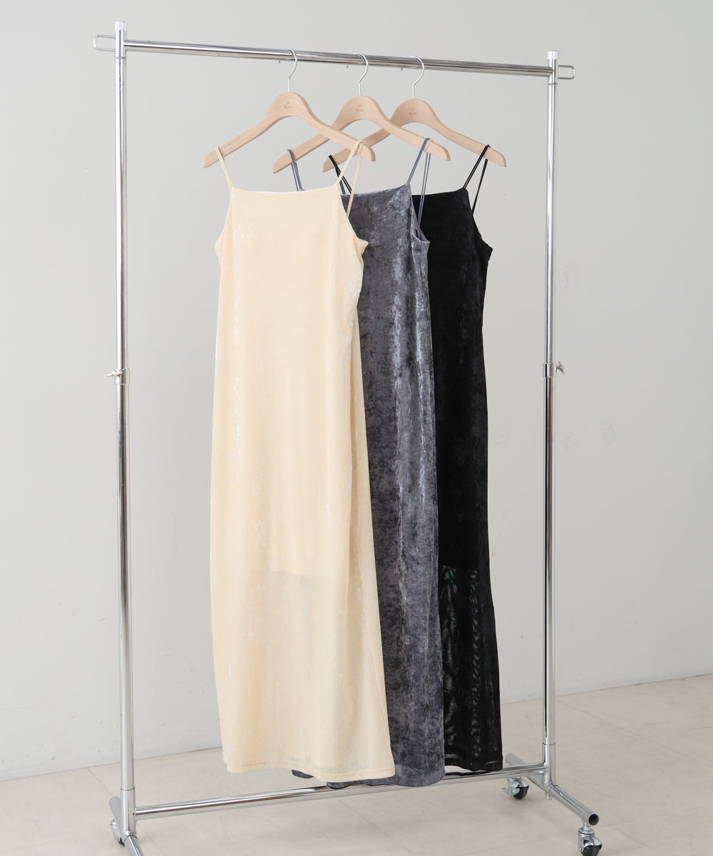 【S・Mサイズ展開】シアーベロアカップ付きキャミワンピース