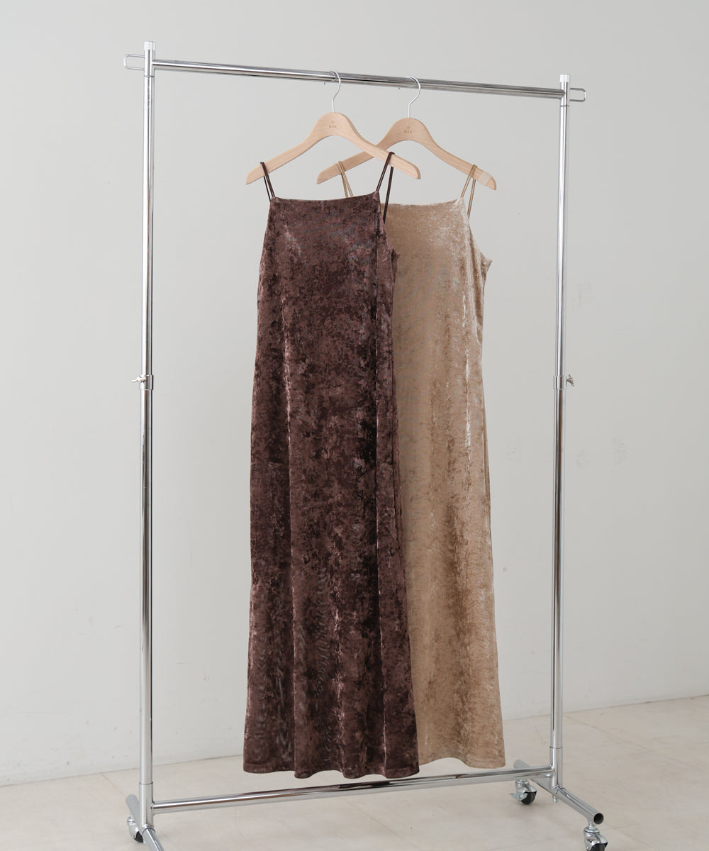 【S・Mサイズ展開】シアーベロアカップ付きキャミワンピース