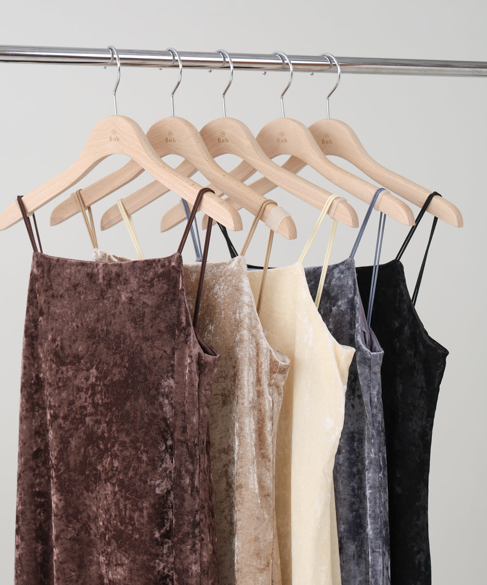 【S・Mサイズ展開】シアーベロアカップ付きキャミワンピース