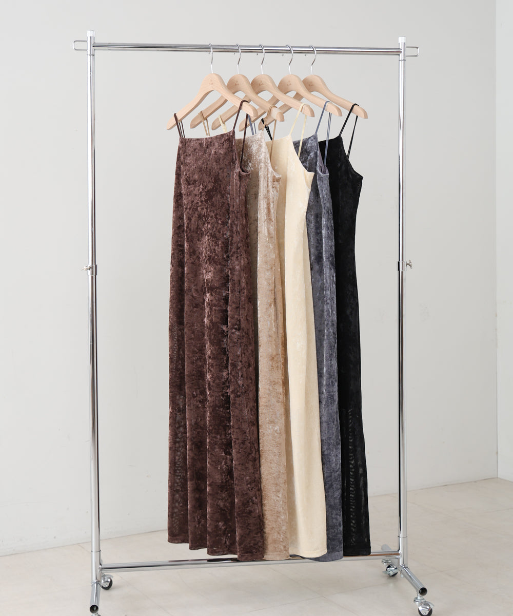 【S・Mサイズ展開】シアーベロアカップ付きキャミワンピース