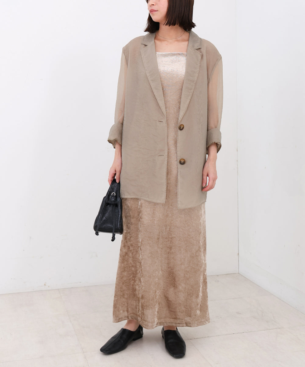 【S・Mサイズ展開】シアーベロアカップ付きキャミワンピース