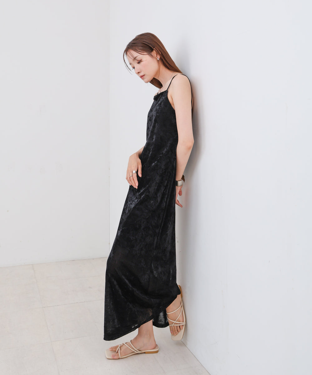 【S・Mサイズ展開】シアーベロアカップ付きキャミワンピース