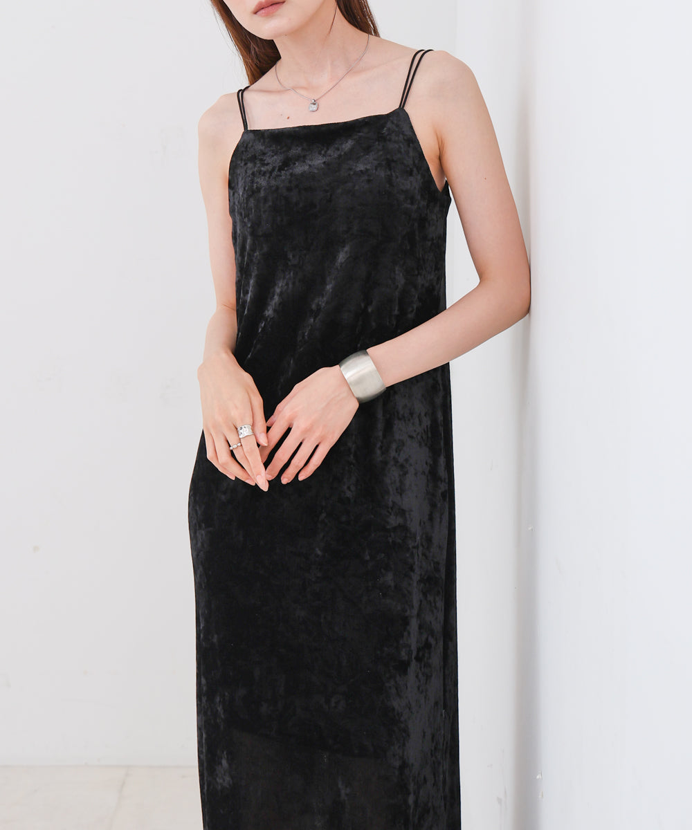 【S・Mサイズ展開】シアーベロアカップ付きキャミワンピース