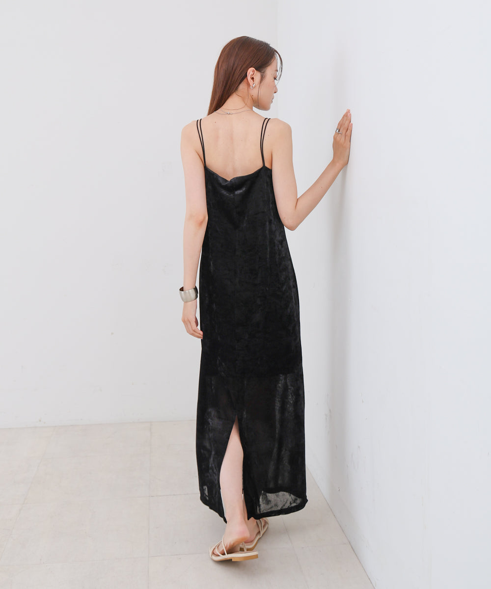 【S・Mサイズ展開】シアーベロアカップ付きキャミワンピース