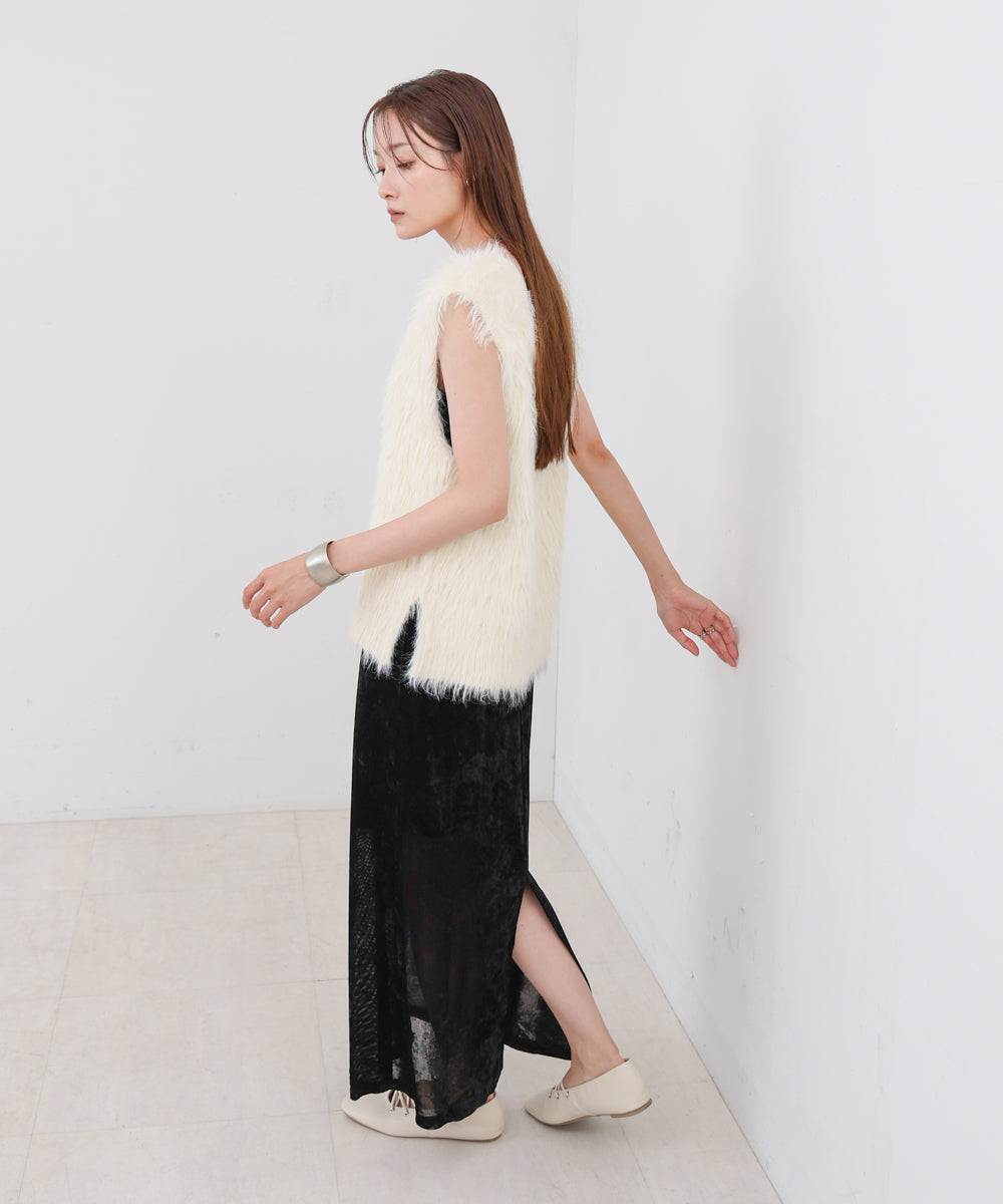 【S・Mサイズ展開】シアーベロアカップ付きキャミワンピース