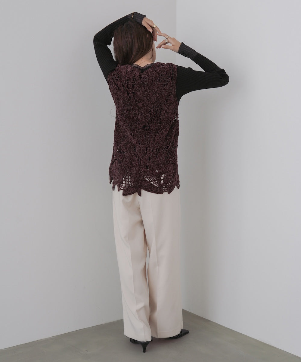 モールヤーンクロシェチュニックベスト