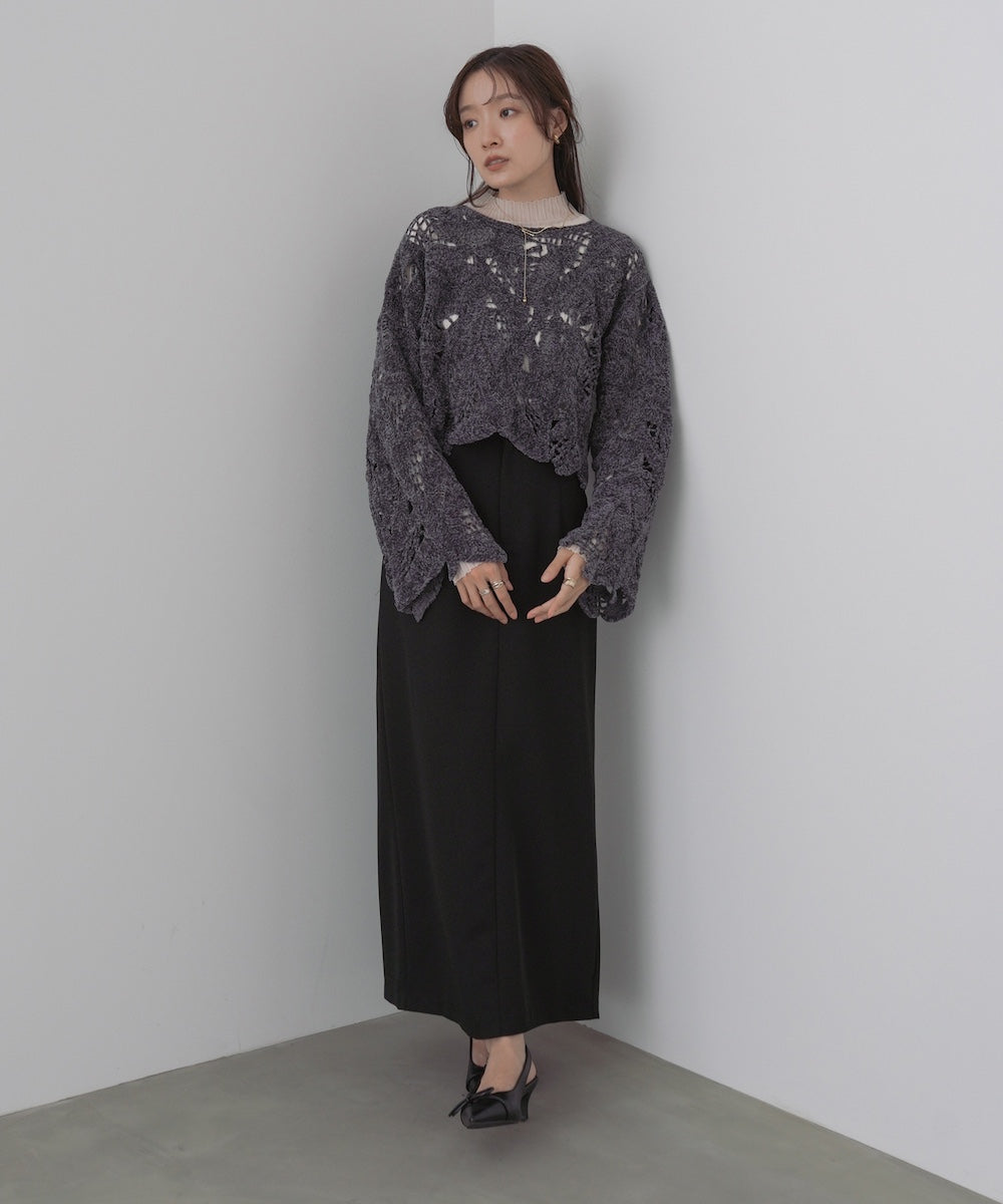 モールヤーンクロシェショートトップス