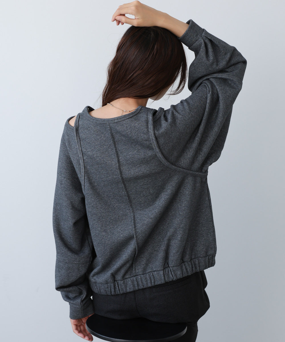レイヤードライクパイピングスウェットトップス