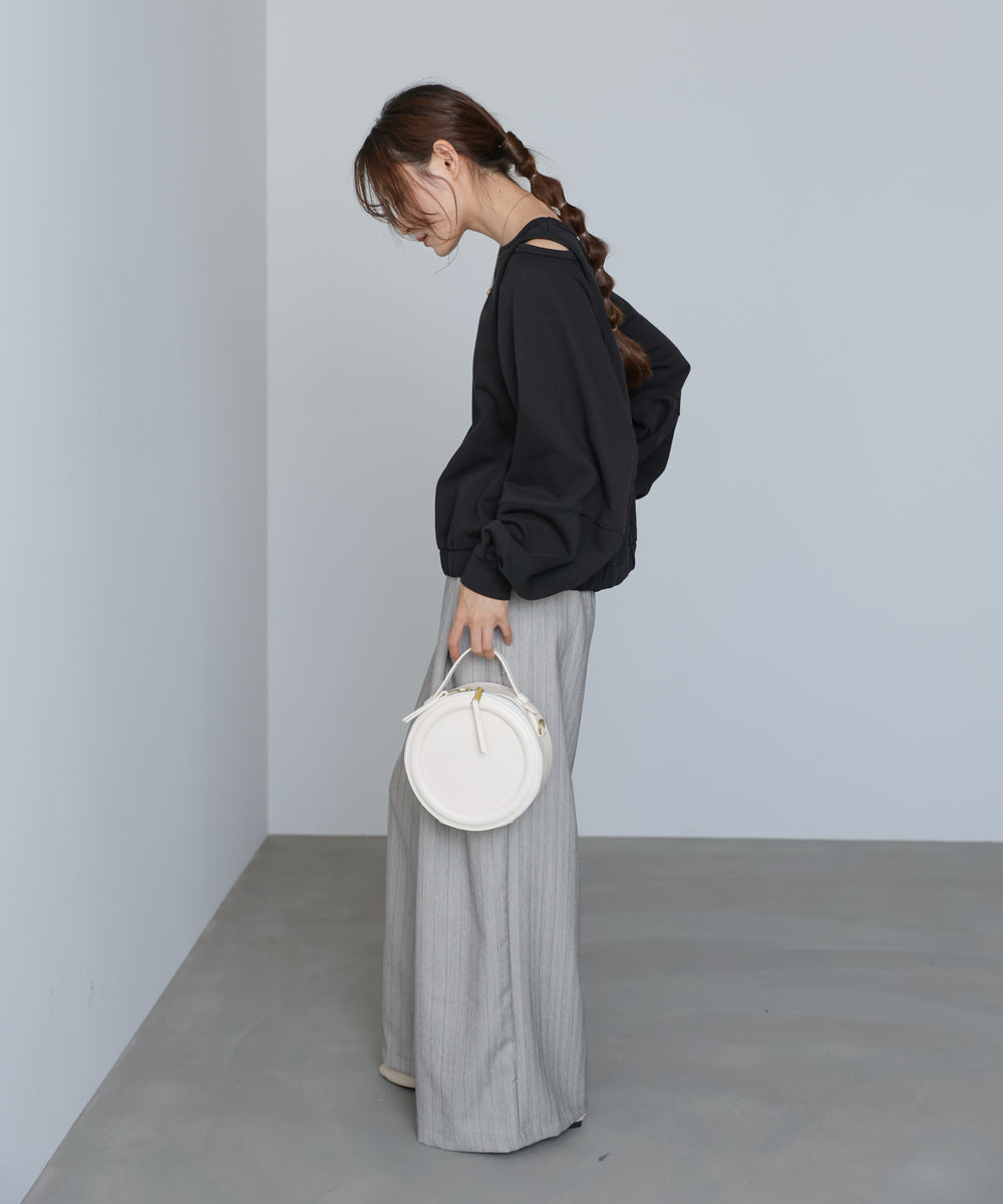 レイヤードライクパイピングスウェットトップス