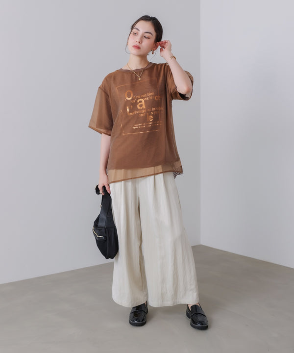 箔ロゴニットドッキングシアープルオーバー