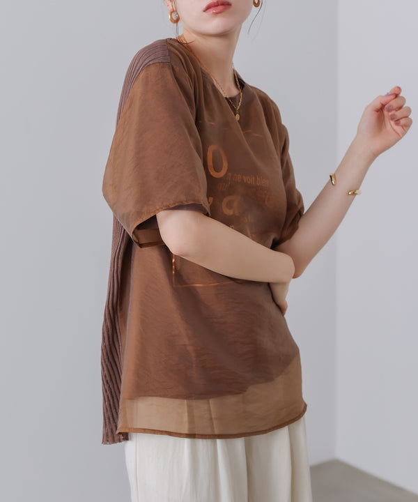 箔ロゴニットドッキングシアープルオーバー