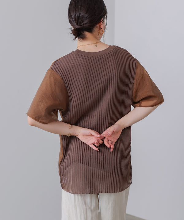 箔ロゴニットドッキングシアープルオーバー