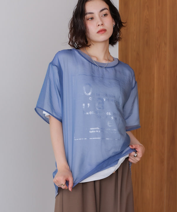 箔ロゴニットドッキングシアープルオーバー