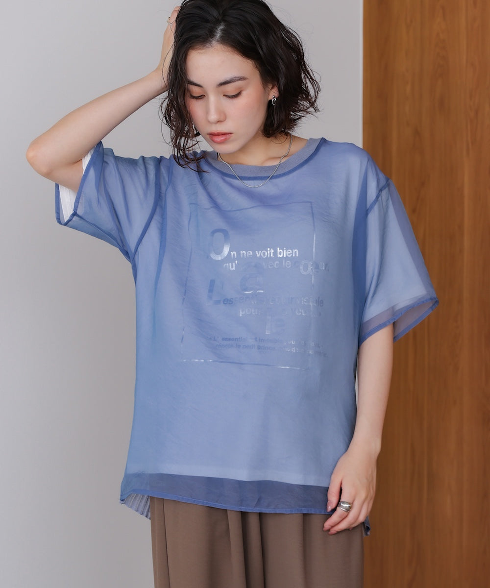 箔ロゴニットドッキングシアープルオーバー