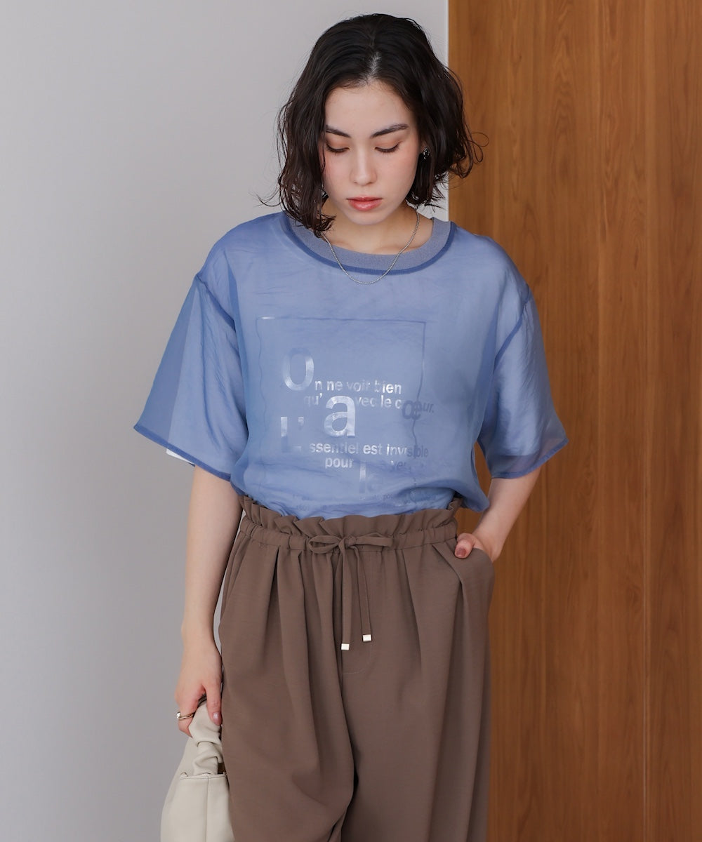 箔ロゴニットドッキングシアープルオーバー