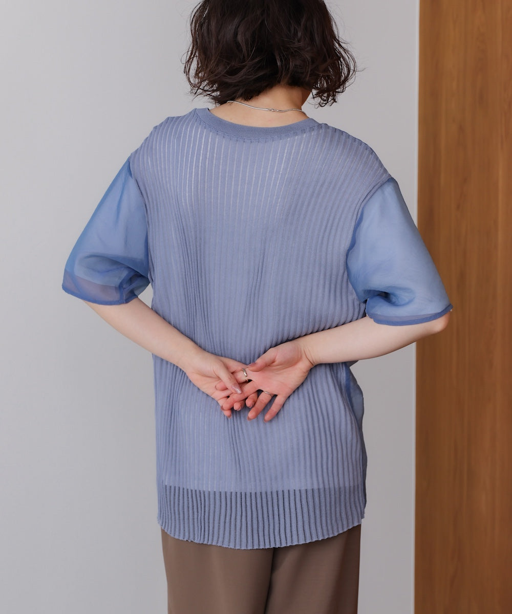 箔ロゴニットドッキングシアープルオーバー