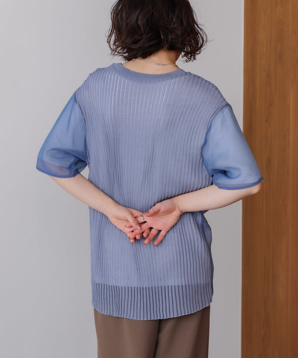 箔ロゴニットドッキングシアープルオーバー