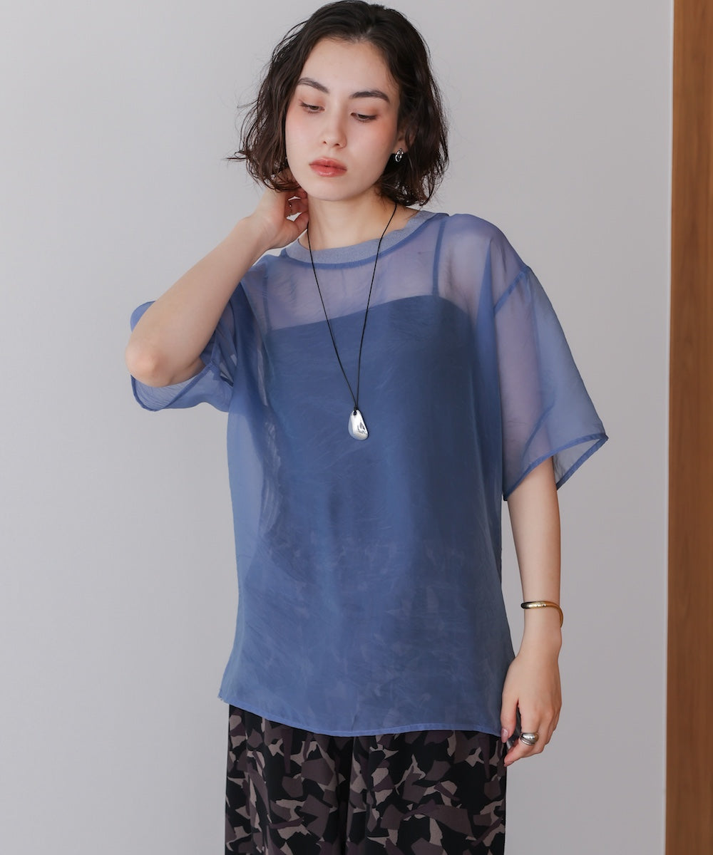 箔ロゴニットドッキングシアープルオーバー