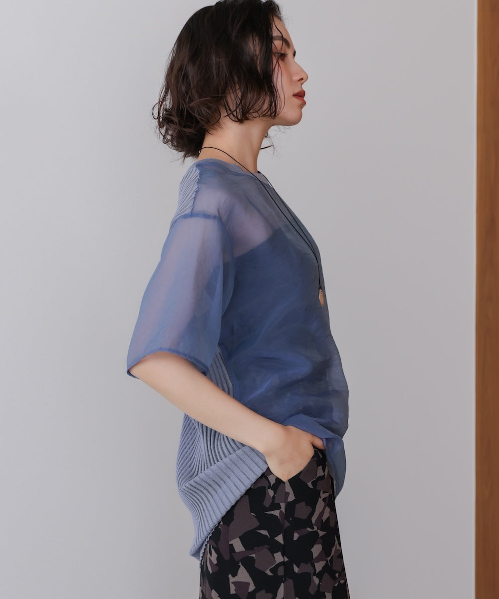 箔ロゴニットドッキングシアープルオーバー