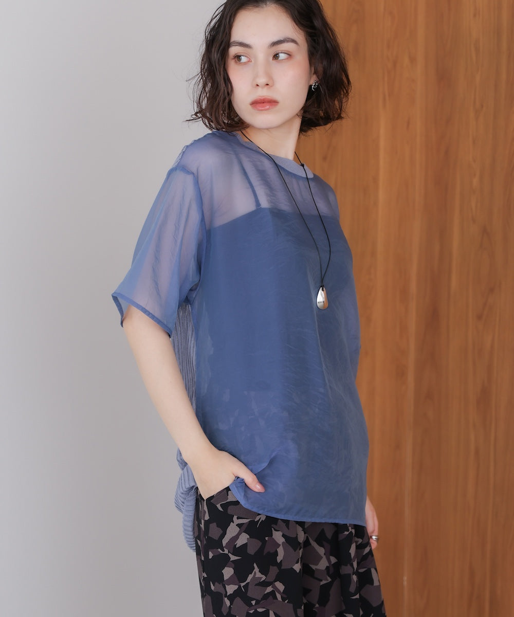 箔ロゴニットドッキングシアープルオーバー