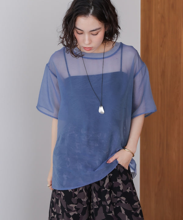 箔ロゴニットドッキングシアープルオーバー