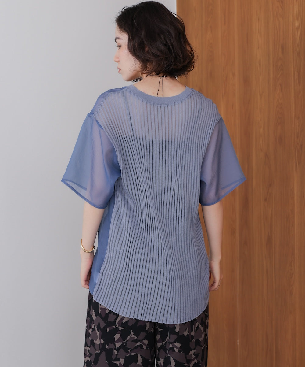 箔ロゴニットドッキングシアープルオーバー