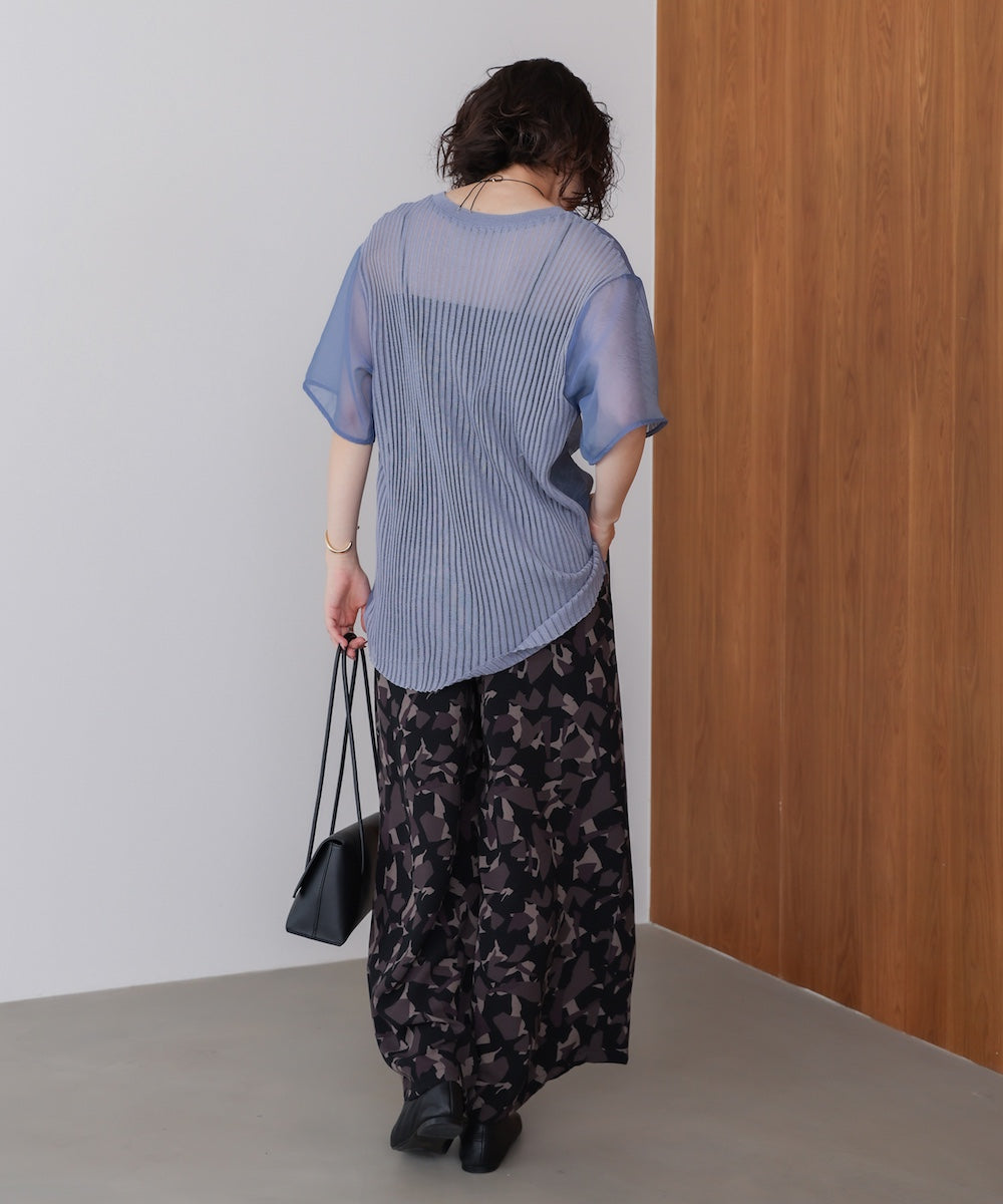 箔ロゴニットドッキングシアープルオーバー