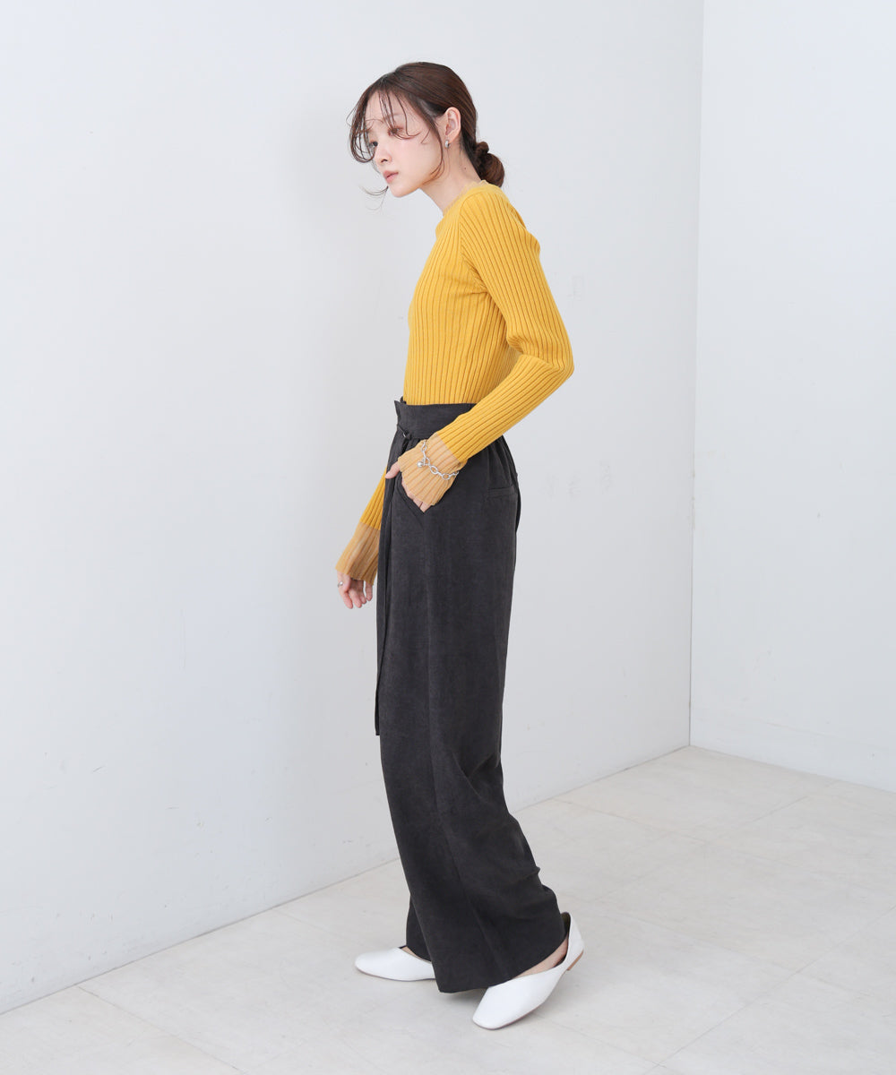 ピーチ起毛ストレートパンツ