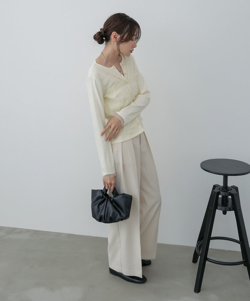 チュールギャザーカーディガン