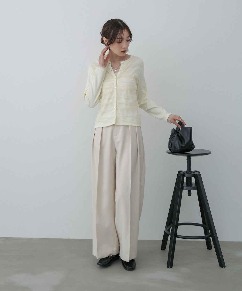 チュールギャザーカーディガン