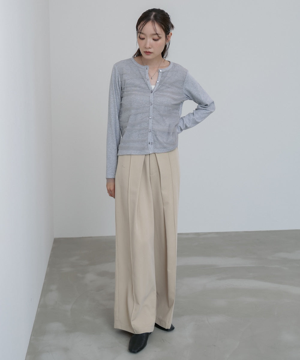 チュールギャザーカーディガン