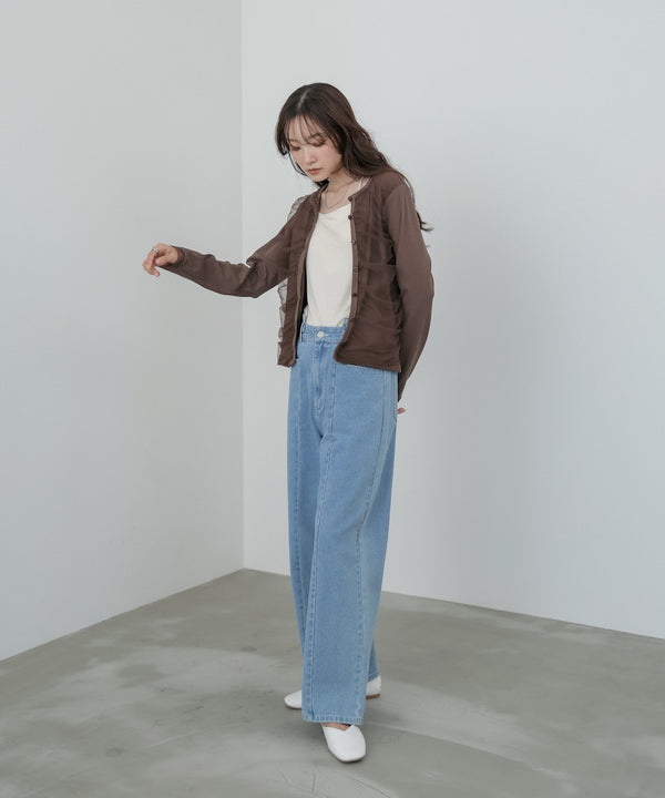 チュールギャザーカーディガン