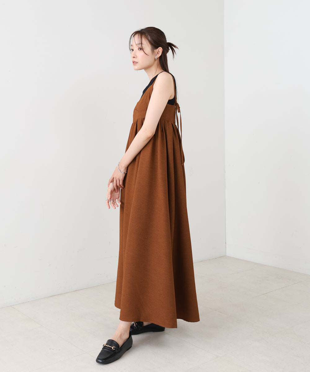 【S・Mサイズ展開】ビスチェライクフレアキャミワンピース