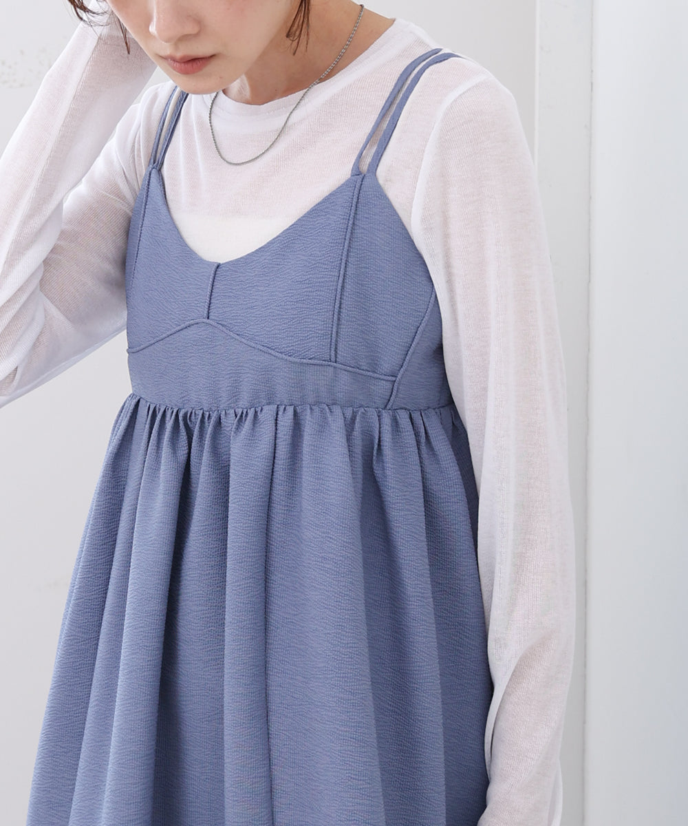 【S・Mサイズ展開】ビスチェライクフレアキャミワンピース