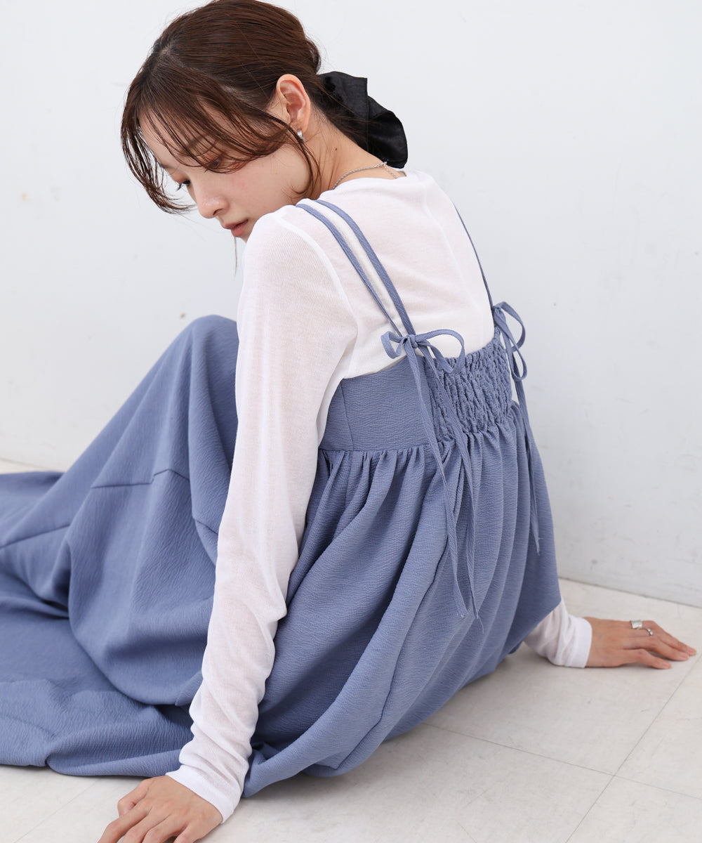 【S・Mサイズ展開】ビスチェライクフレアキャミワンピース